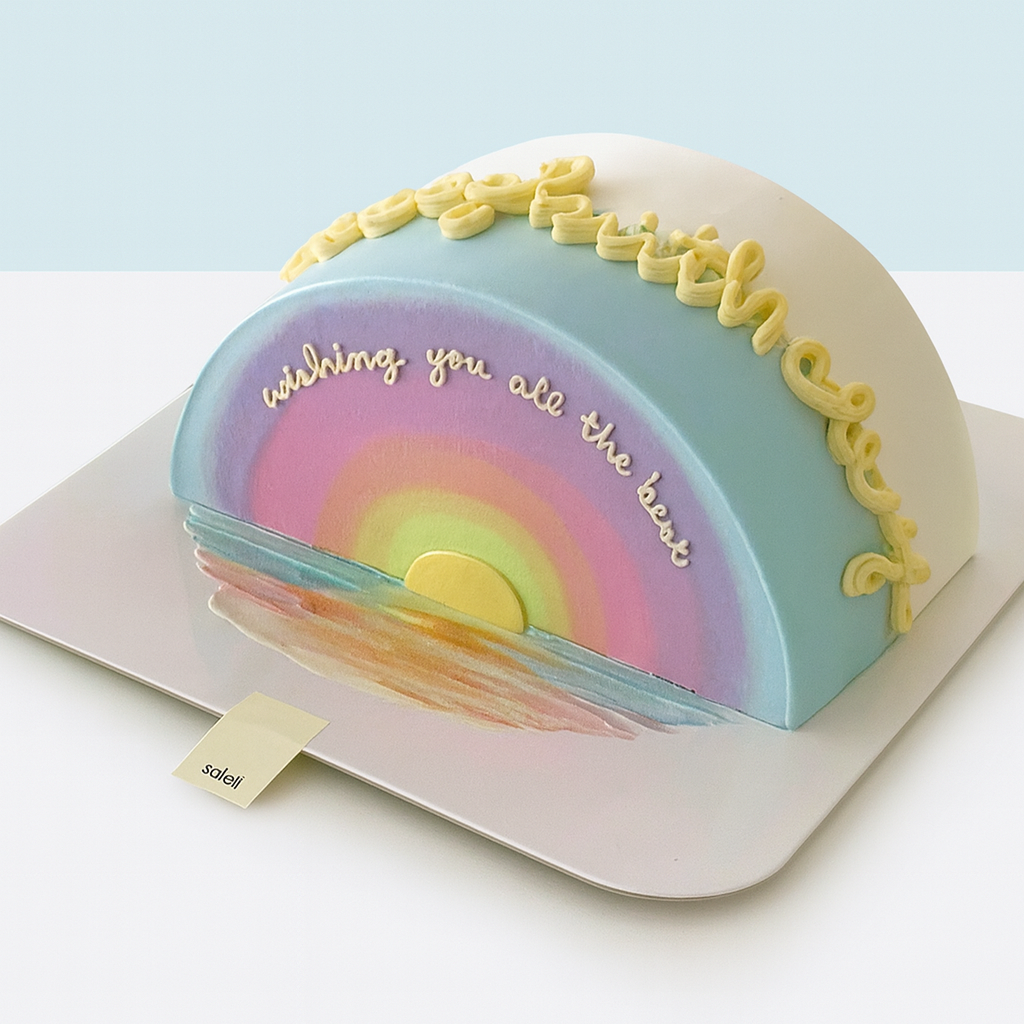 Pastel Rainbow Sunset Cake