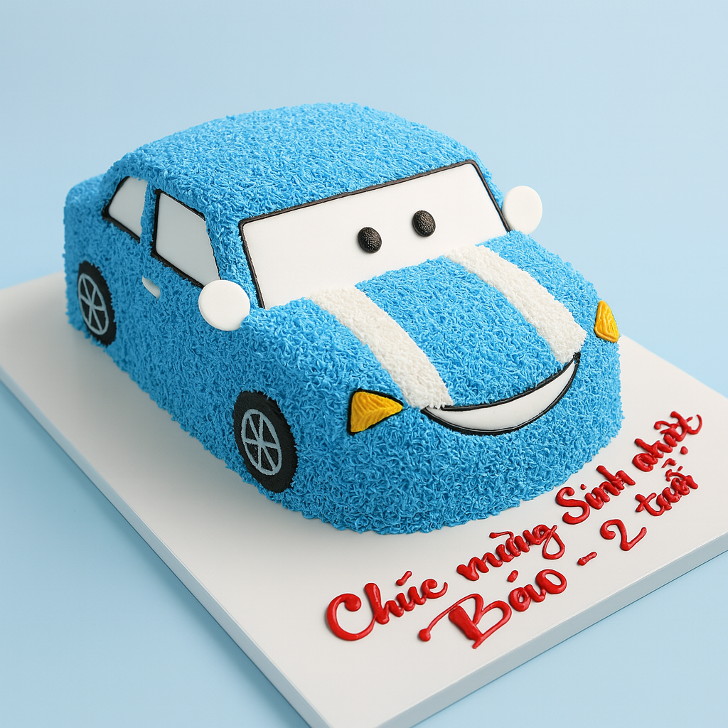 3D Blue Racing Car Cake