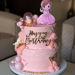 Pink Princess Butterfly Birthday Cake