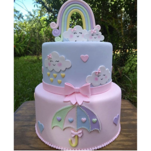 Pastel Rainbow & Clouds Cake