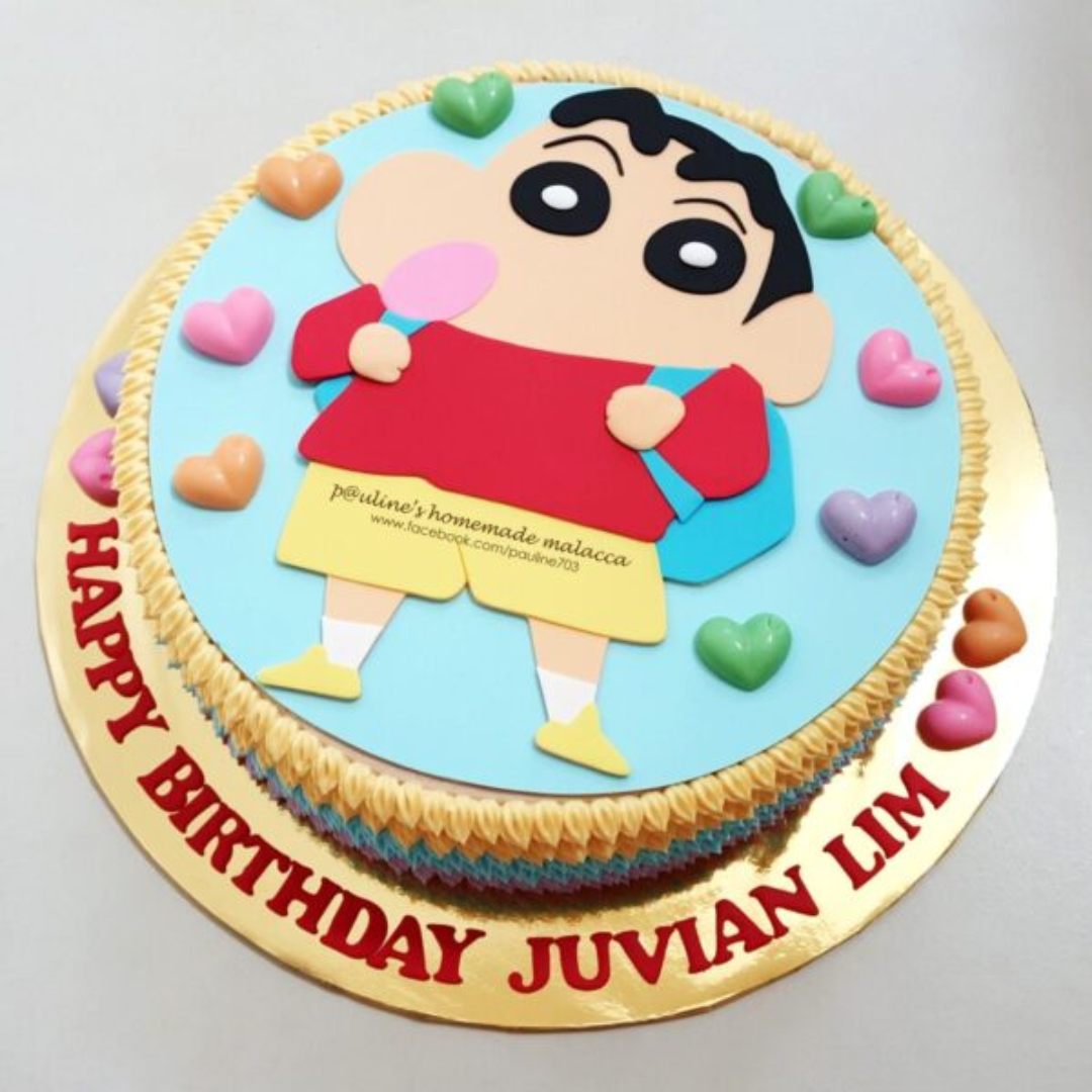 Colorful Shinchan Blueberry Birthday Cake