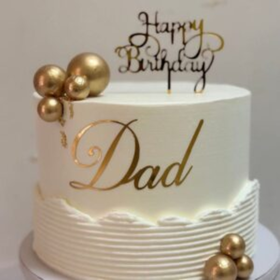 Golden Elegance Dad Cake
