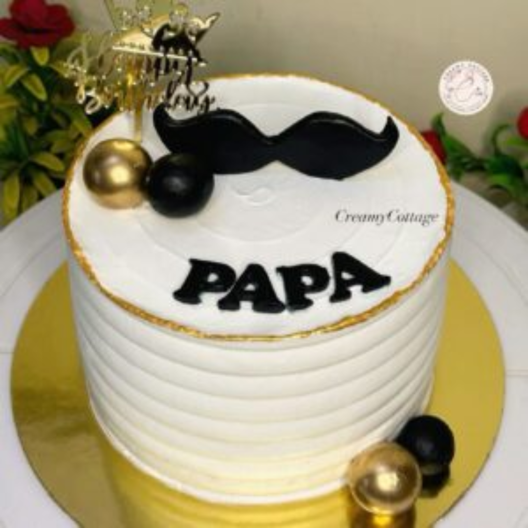 Papa Mustache Elegance Buttershoce Cake
