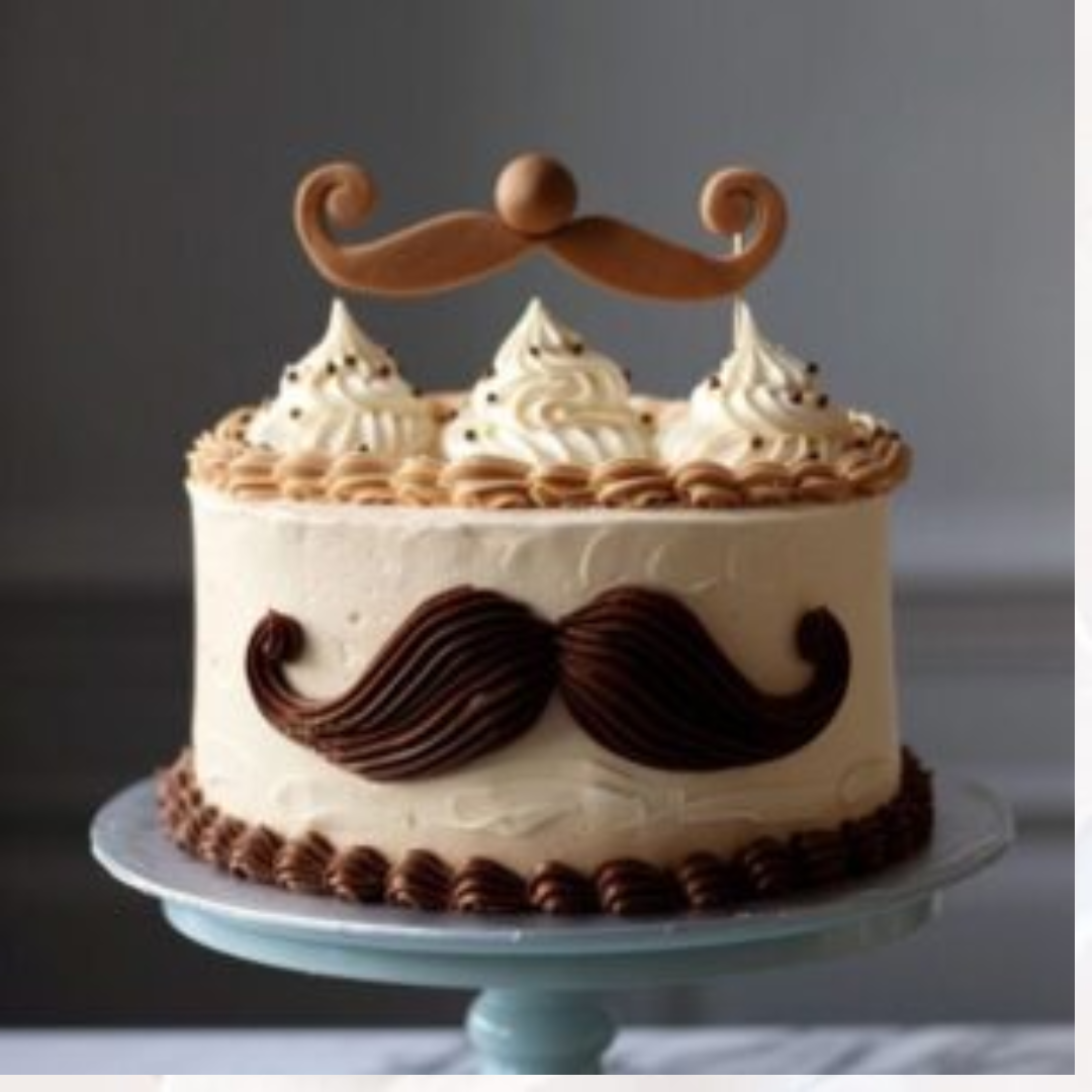 Mustache Dad Butterscotch Cake