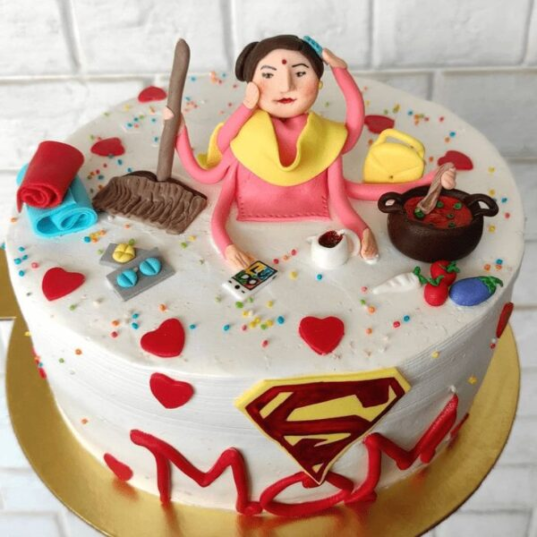 Super Mom Power White Chocolate Cake
