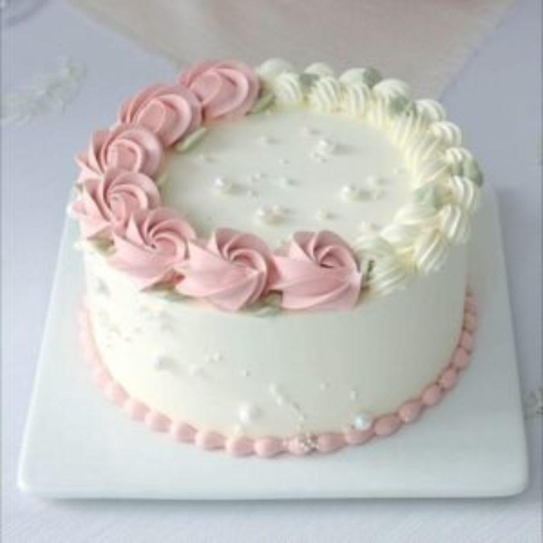 Butterscotch Blush Rose Pearl Cake