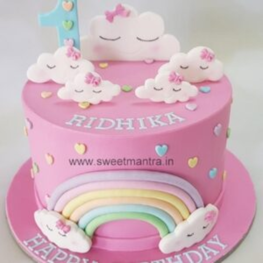 Rainbow Cloud Strawberry Delight Cake