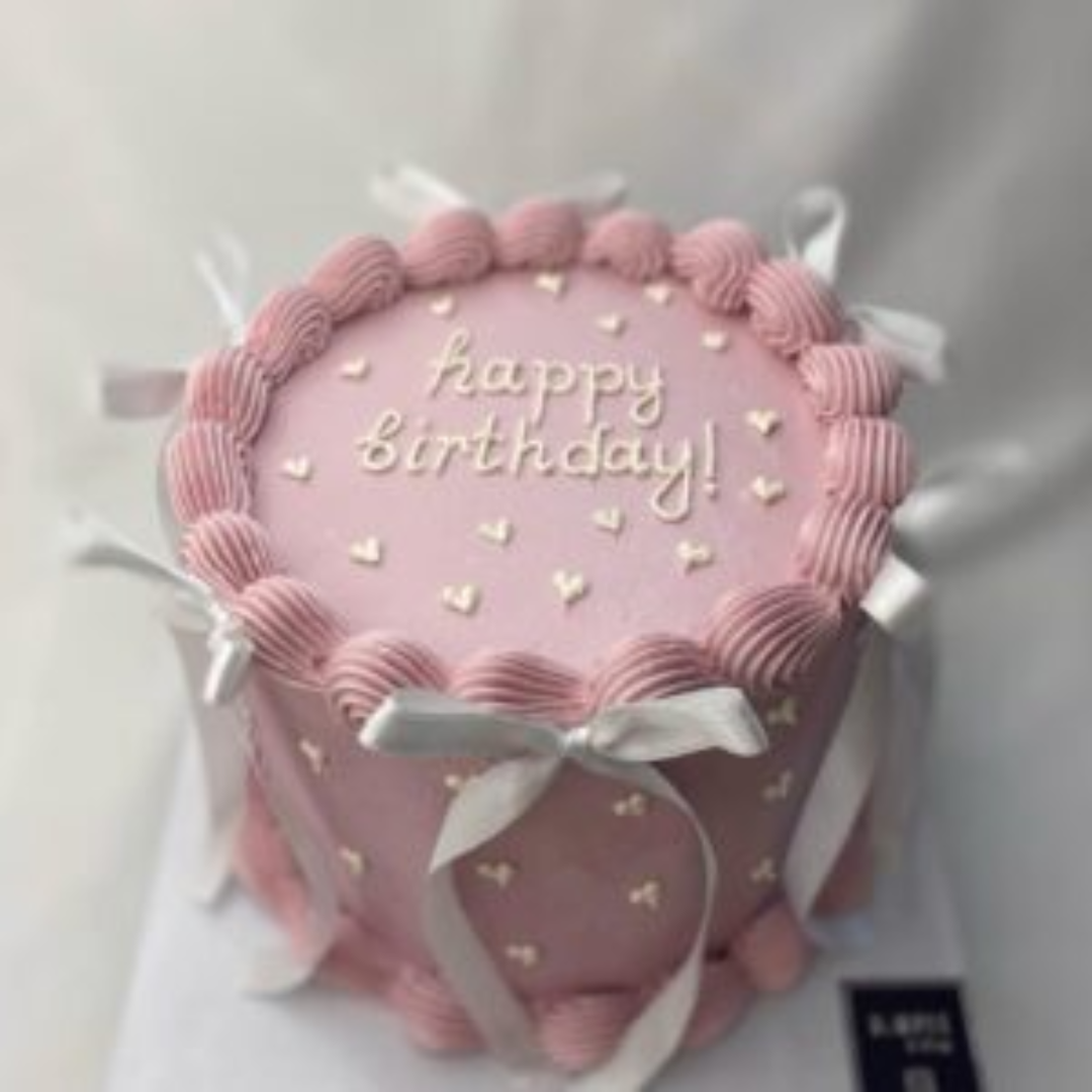 Ribbon Vintage Birthday Cake