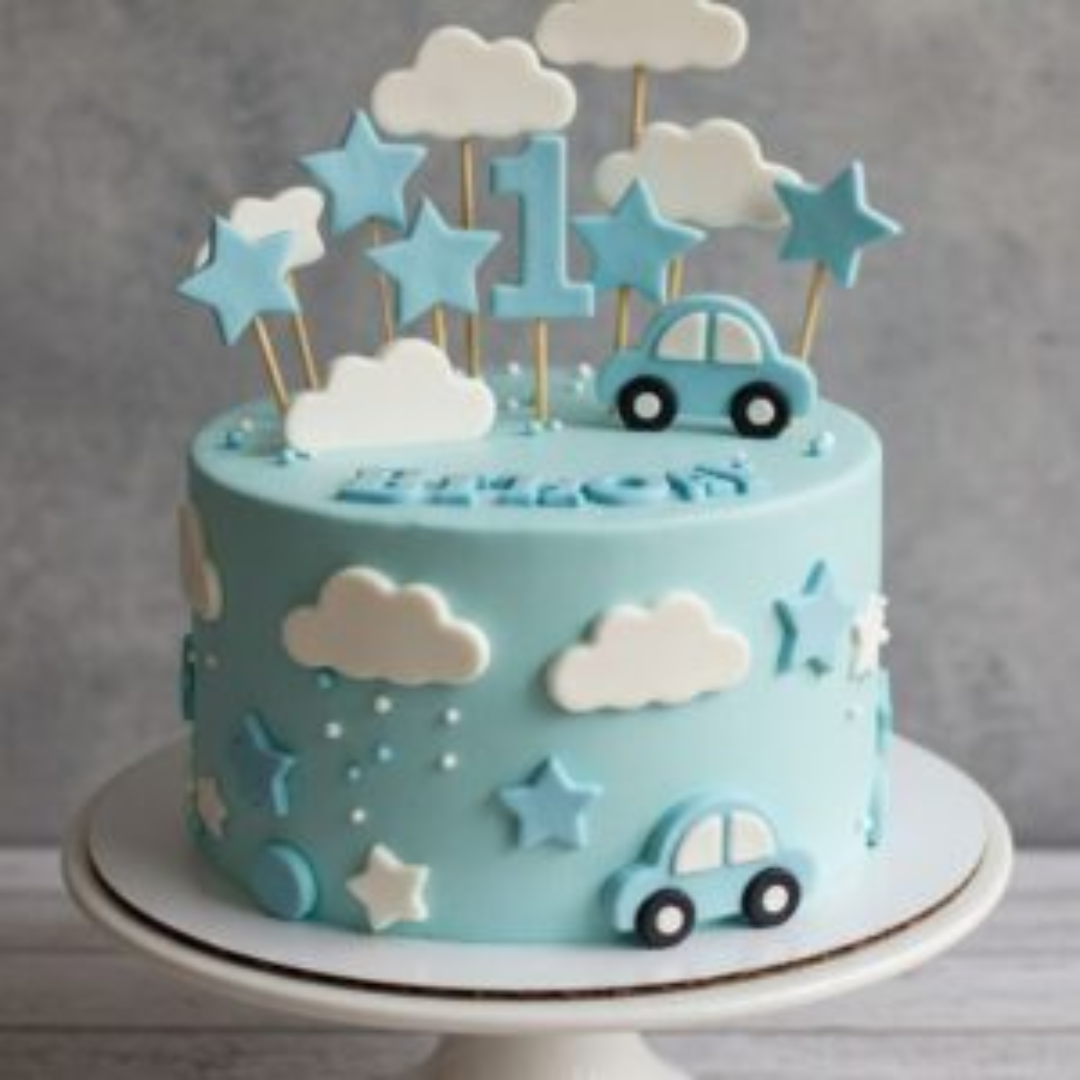 Blue Sky Little Star Rider Fortnite Birthday Cake