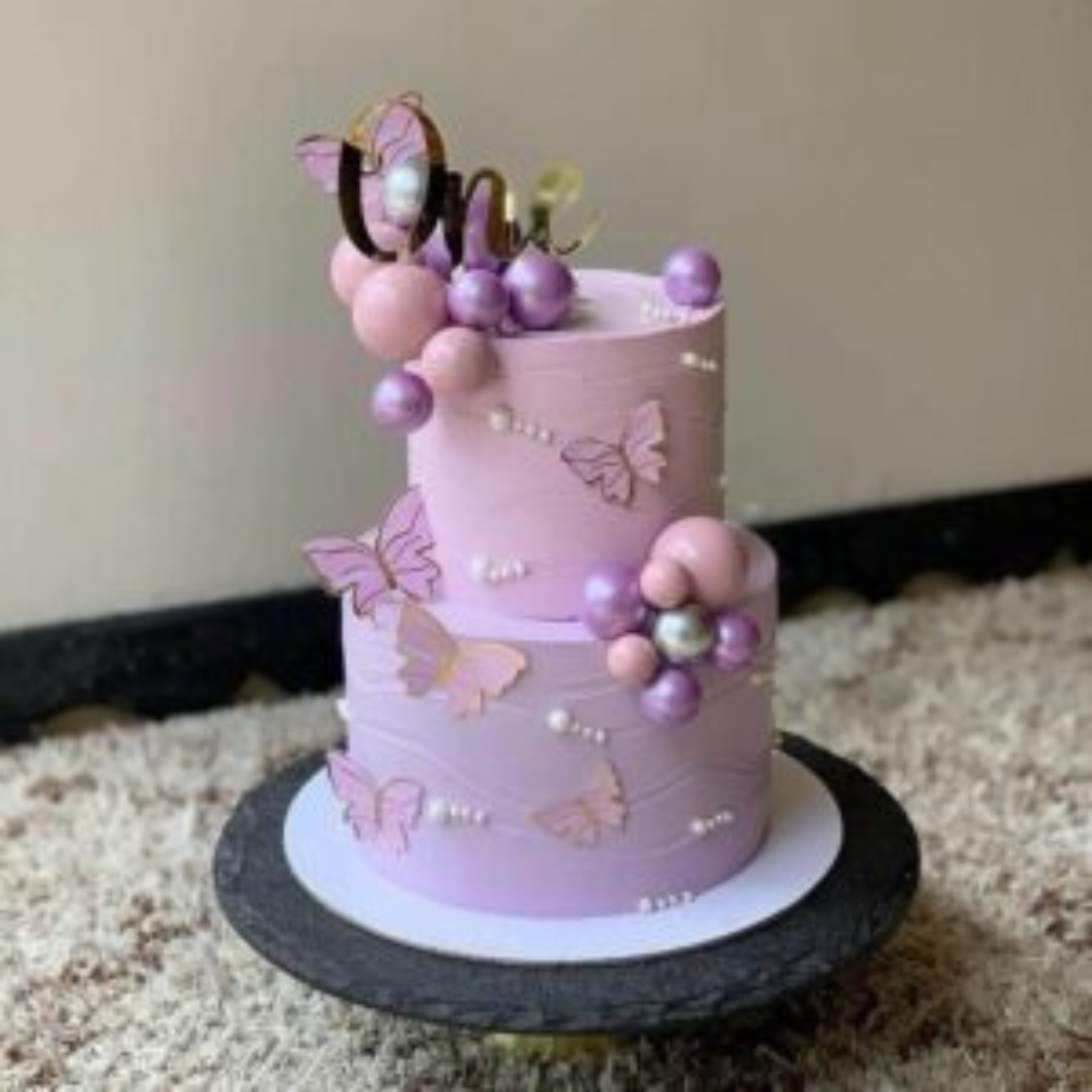 Lavender Butterfly Birthday Cake