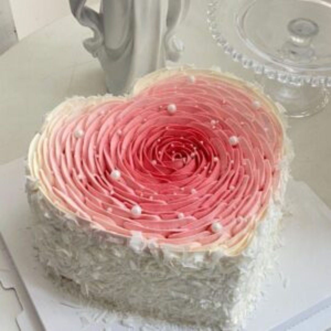 Pink Ombre Heart Cake