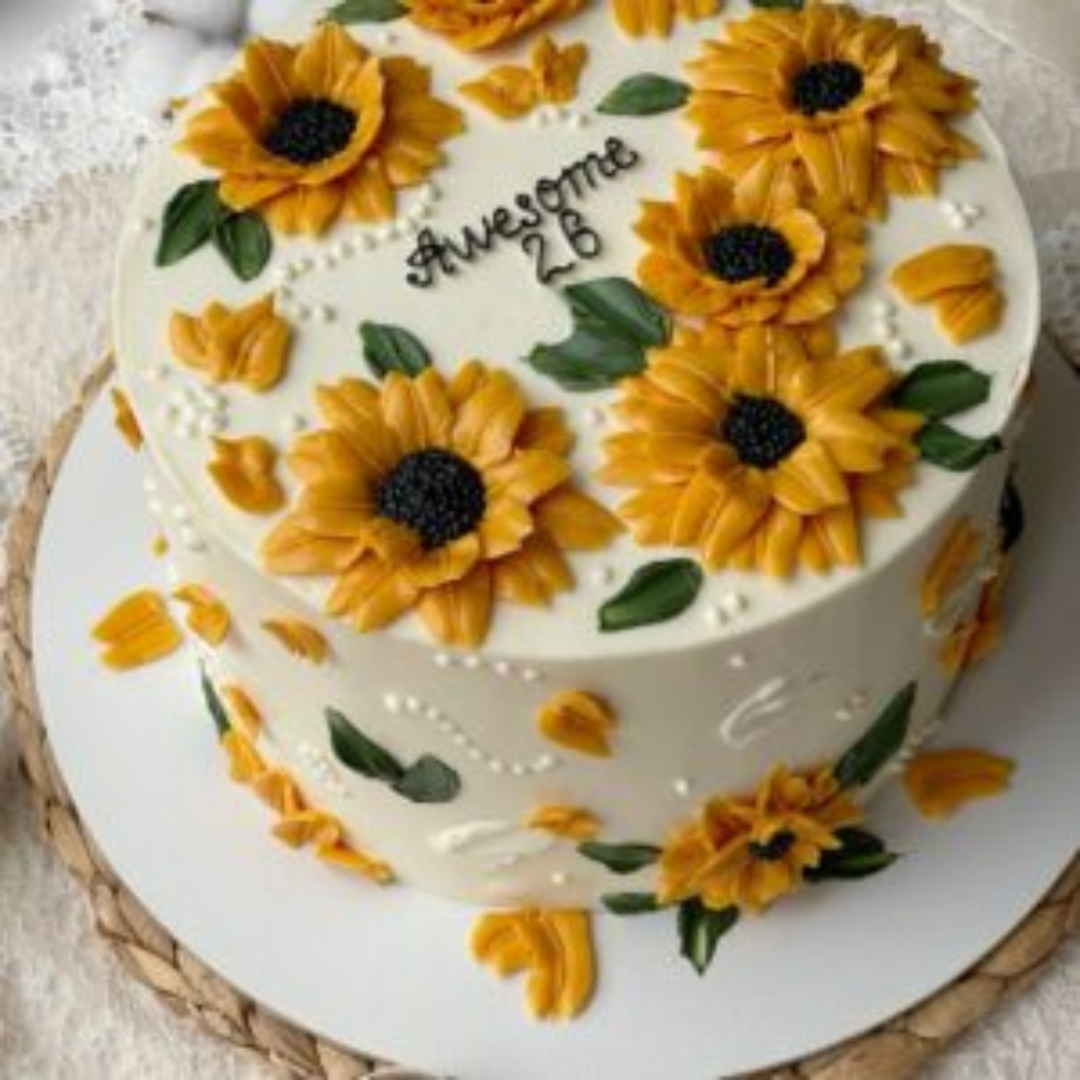 Sunny Sunflower Celebration Birthday Cake