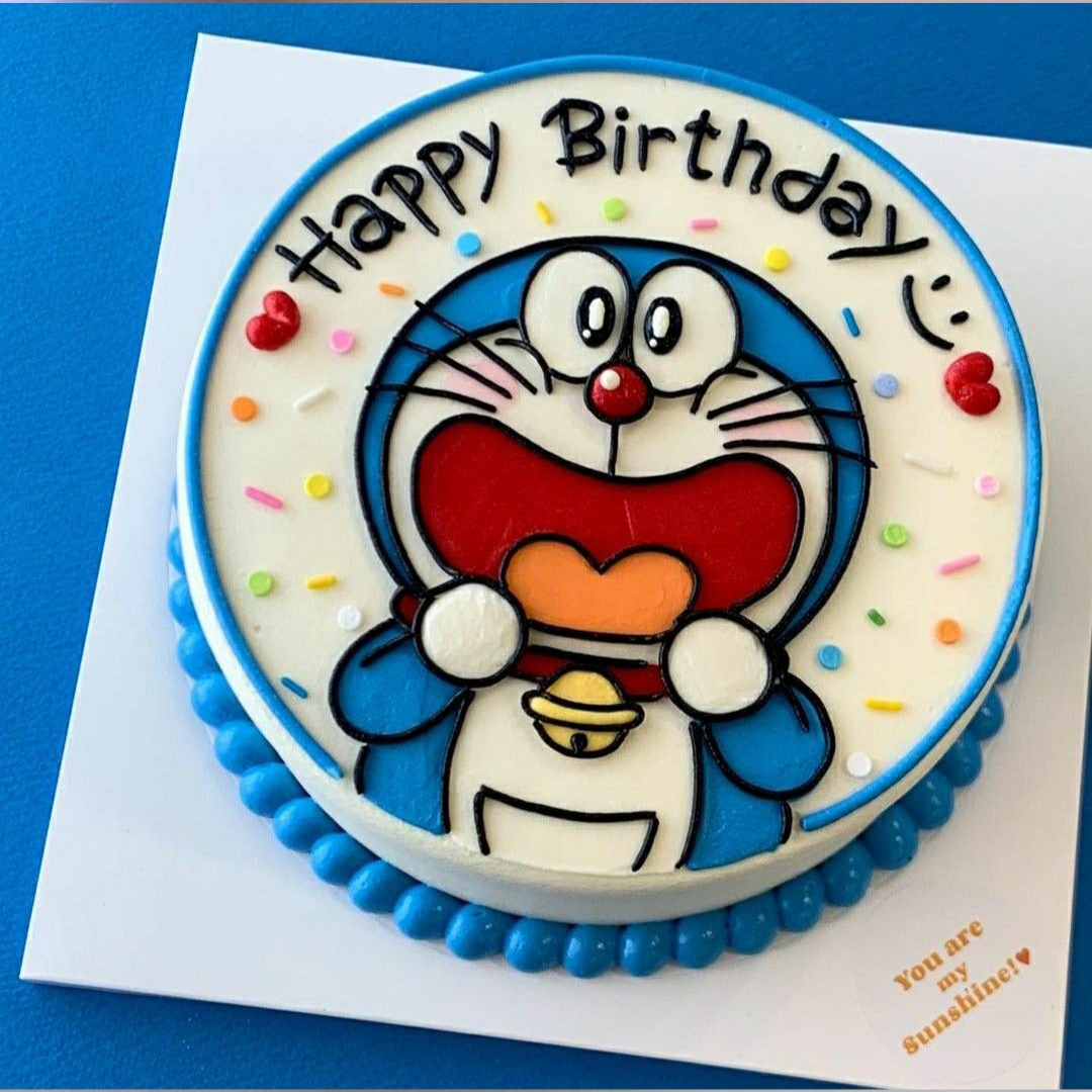 Doraemon Birthday Vanilla Cake