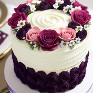 Purple Rose Garden Cake
