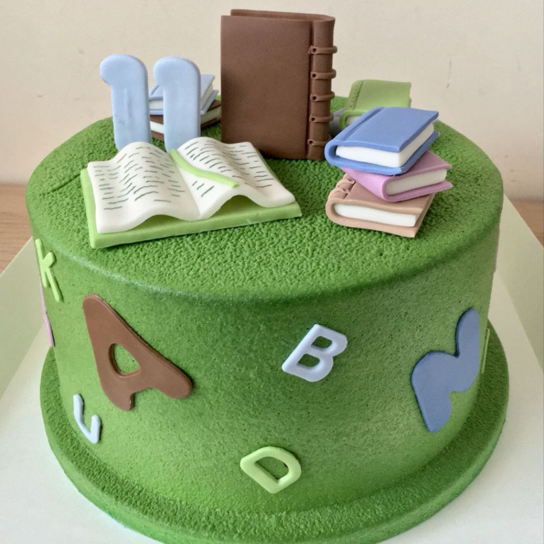 Bookworm Birthday Cake