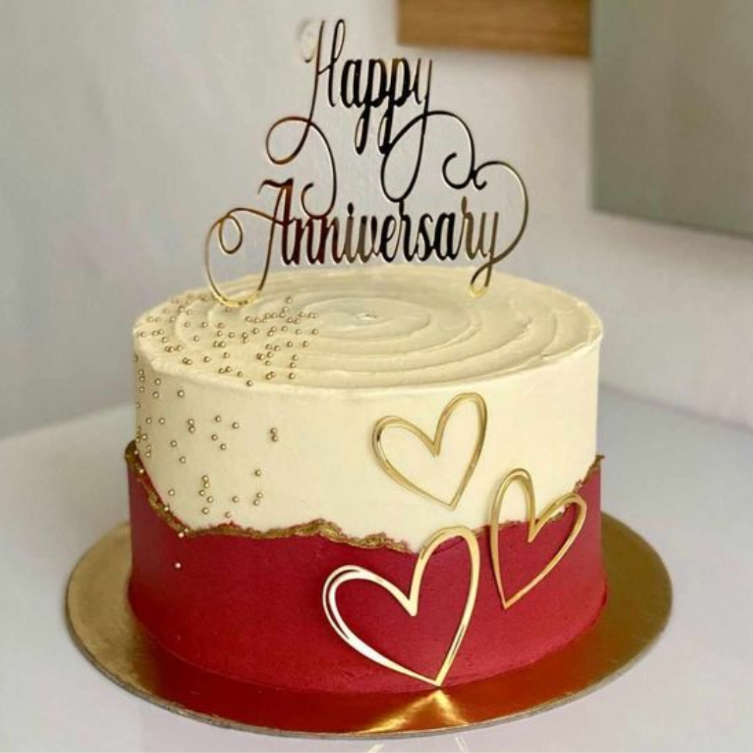 Golden Hearts Anniversary Butterscotch Cake