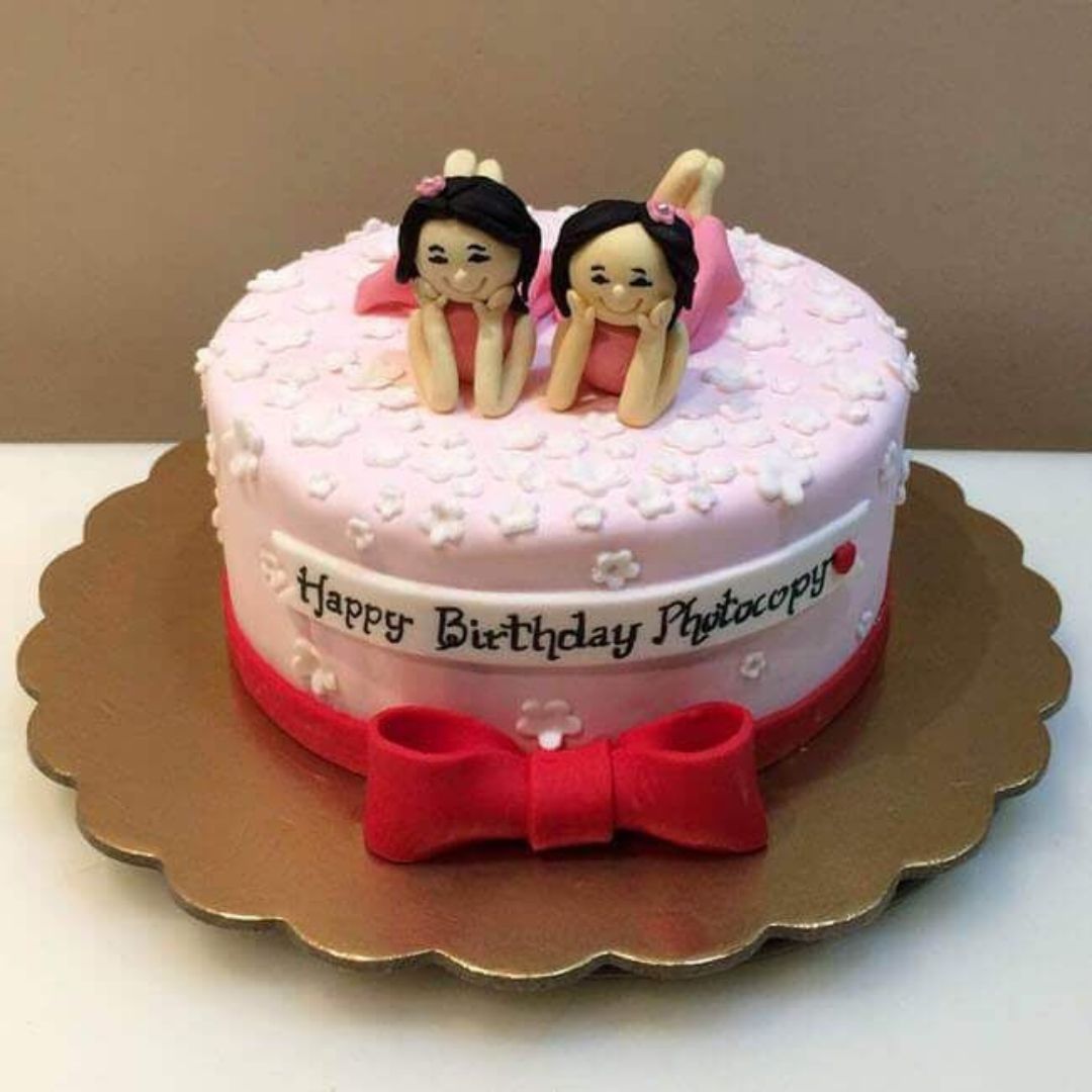 Twins Birthday Strawberry Customized Cake