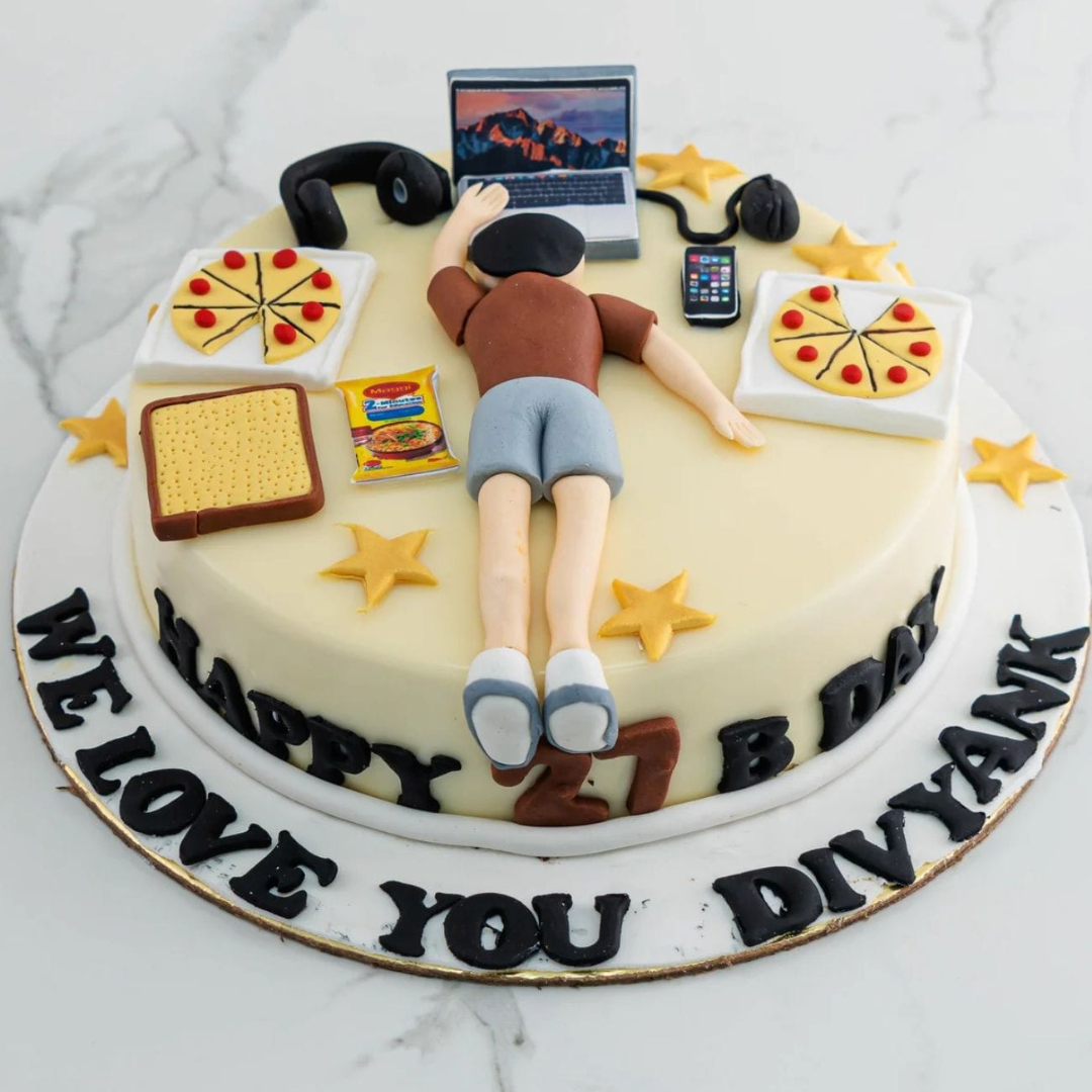 Lazy Gamer Birthday Cake