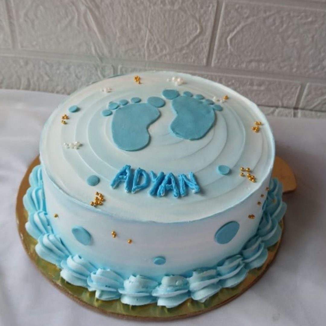 Little Footprints Baby Boy Welcome Cake
