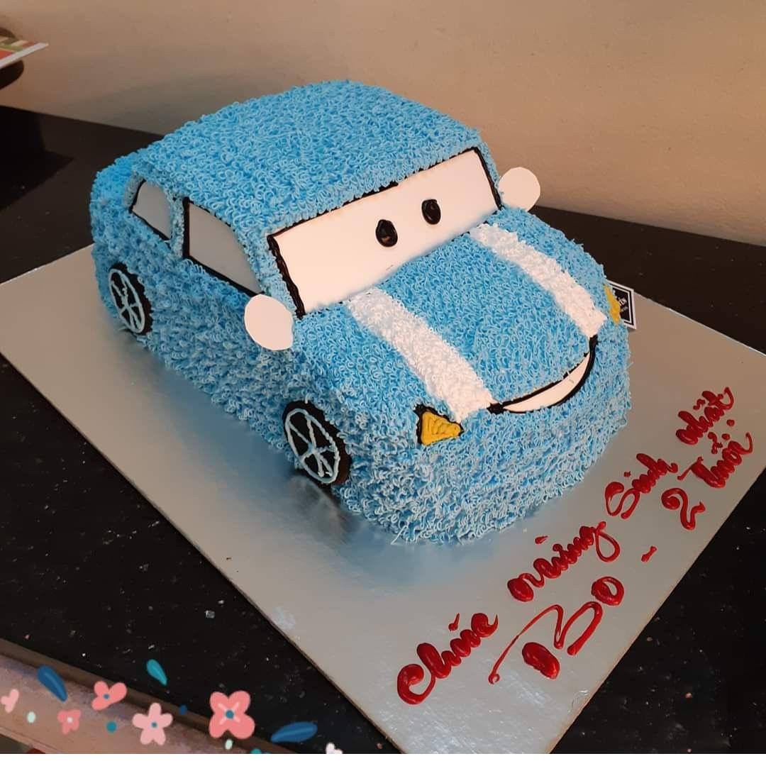 3D Blue Racing Car Cake