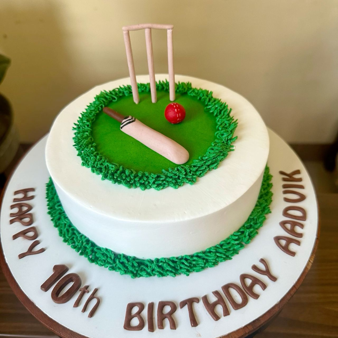 Mini Cricket Pitch Birthday Vanilla Cake