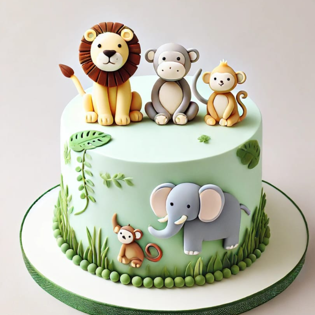 Jungle Friends Animal Fortnite Cake