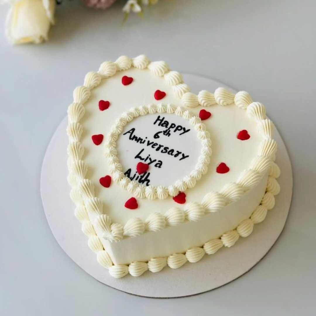 Heart of Love Anniversary Butterscotch Cake
