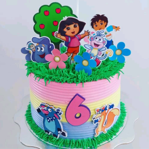 Dora the Explorer Rainbow Birthday Cake