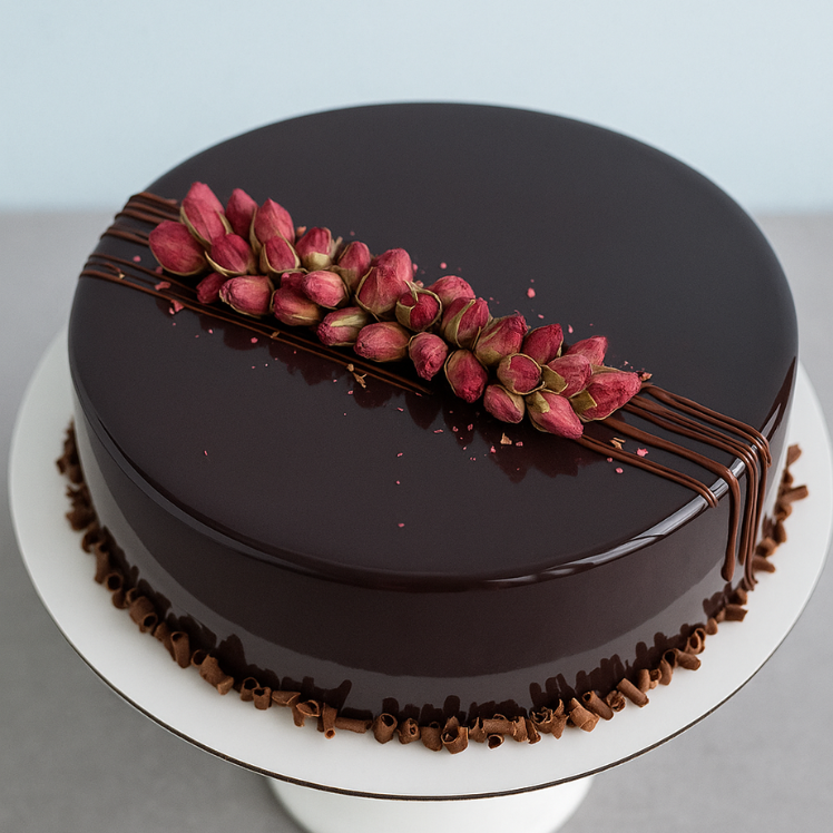 Royal Chocolate Mirror Glaze Birthday Cake